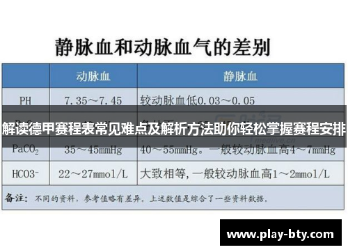 解读德甲赛程表常见难点及解析方法助你轻松掌握赛程安排