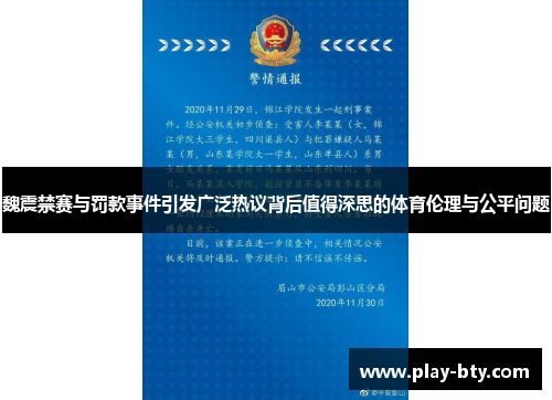 魏震禁赛与罚款事件引发广泛热议背后值得深思的体育伦理与公平问题